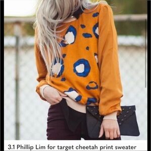 3.1 Phillip Lim for target Crewneck cheetah print long sleeve sweater Sz S